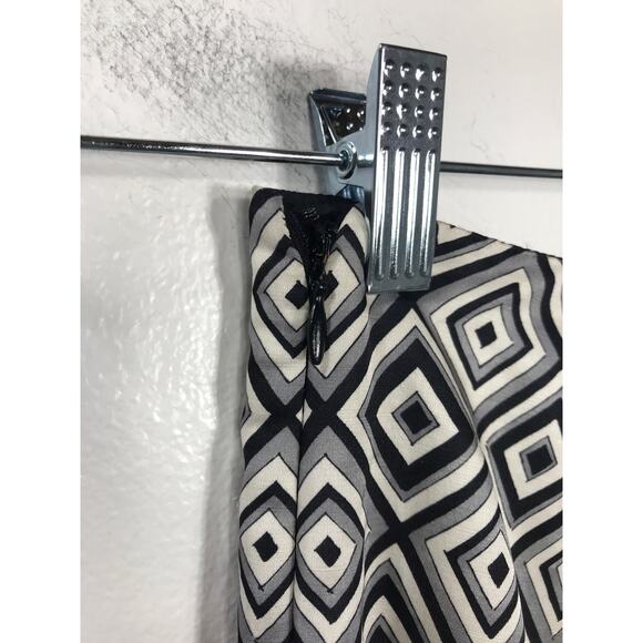 Prada Women's 36 Pants Diamond Pattern Wool Silk Blend Office Monochrome - Picture 8 of 12